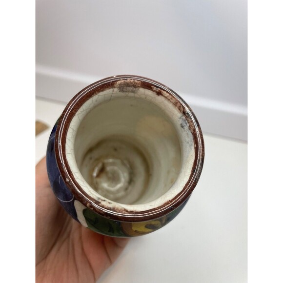 Unique Sicilian Vases Italian maiolica albarello marked Sicily flowers fruits - Picture 8 of 11